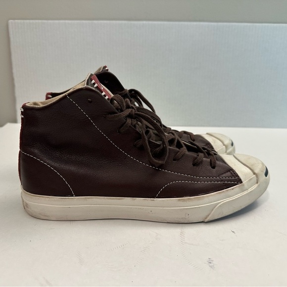 Converse Jack Purcell Mid Top Leather Sneaker '151968C' Size Women 9.5 - Men 8.0 - Picture 2 of 13